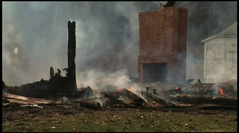 Housefire Aftermath (4 of 5) Stock Footage 70839