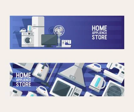 Household appliances electronic pattern vector kitchen homeappliance for house Stock Illustration