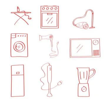 Household appliances Stock Illustration