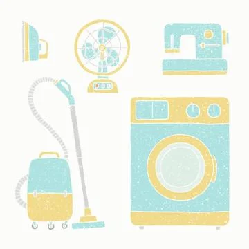 Household appliances set Stock Illustration