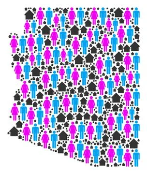 Household Arizona State Map Stock Illustration