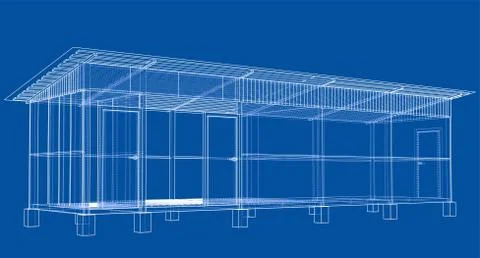 Household building project. Vector Ilustración de archivo