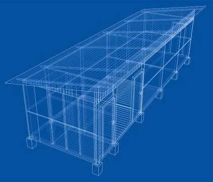 Household building project. Vector Ilustración de archivo