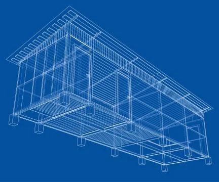 Household building project. Vector Ilustración de archivo