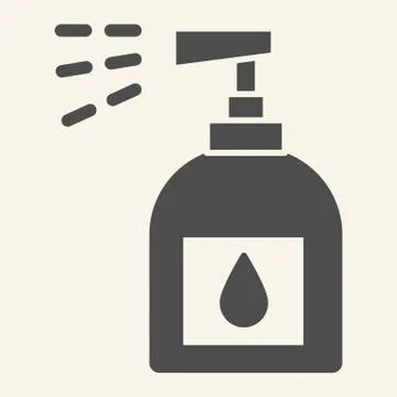 Household chemicals solid icon. Spray bottle symbol, glyph style pictogram on 스톡 일러스트