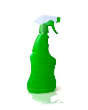 Household cleaner in a container with spray. Stock Illustration