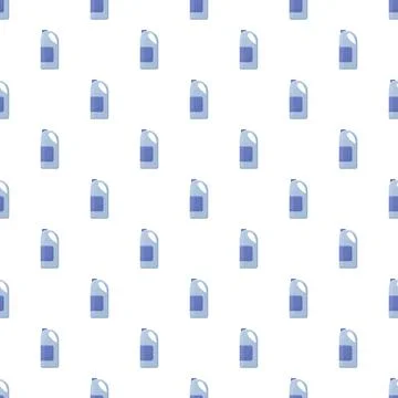 Household cleaning product bottles pattern on white background Stock Illustration