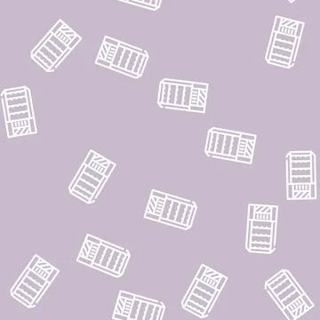 Household composter line vector seamless pattern Stock Illustration