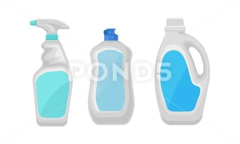 Cleaning items household supplies icons Royalty Free Vector