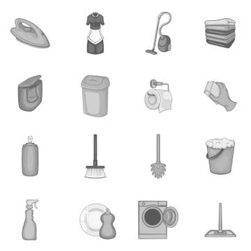 Household elements icons set Stock Illustration