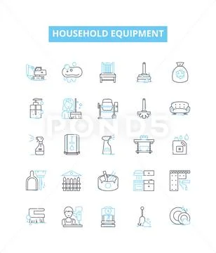 Furniture and household appliances icons set Vector Image