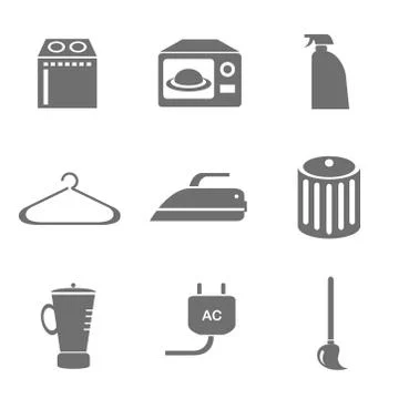 Household icons Stock Illustration