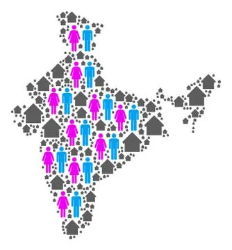 Household India Map Stock Illustration