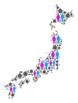 Household Japan Map Stock Illustration
