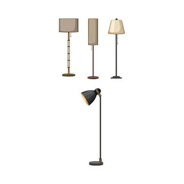 Household lamp objects providing home decor illumination Stock Illustration