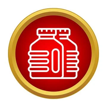 Household laundry detergent bottle packaging icon concept Stock Illustration