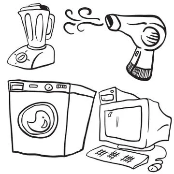 Household objects Stock Illustration