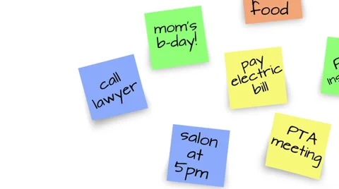 Household Reminder Sticky Notes Stock Footage 31922969