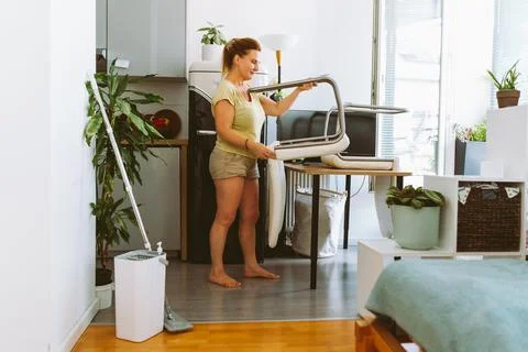 Household routine cleaning Fotos Stock