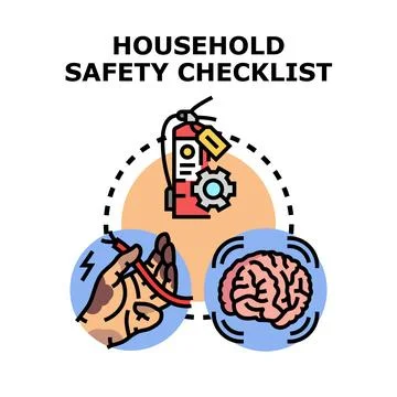 Household safety checklist preparing safe home environment Stock Illustration