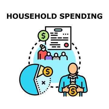 Household spending analysis and budget allocation planning Stock Illustration