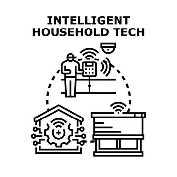 Household technology controlling smart home automation system イラスト素材