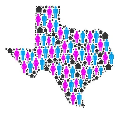 Household Texas Map Illustrazione stock
