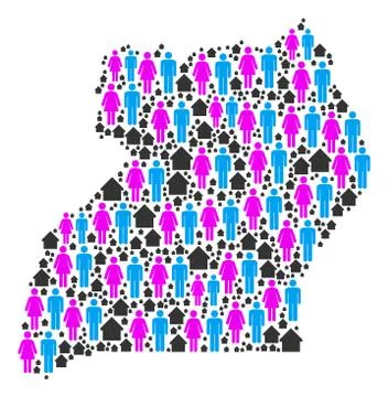 Household Uganda Map Stock Illustration