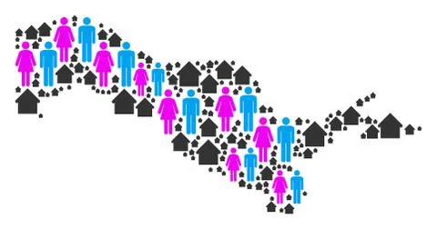Household Uzbekistan Map Stock Illustration