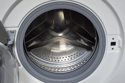 Household washing machine with open loading door Stock Photos