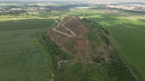 Household waste landfill. Closed for processing. Environment protection. Shoo Stock Footage 156904762