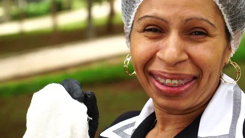 Housekeeper Dancing and Having Fun Stock Footage 83455247