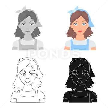 Housekeeper icon in cartoon style isolated on white background. Cleaning symbol Stock Illustration