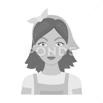Housekeeper icon in monochrome style isolated on white background. Cleaning Stock Illustration