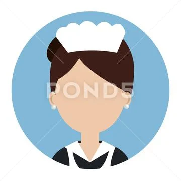 Housekeeper service hotel isolated icon Stock Illustration