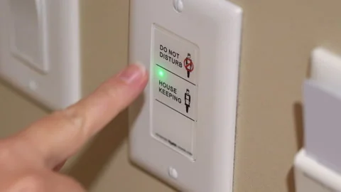 Housekeeping call button in the hotel in 4k slow motion 60fps Stock Footage 170757119