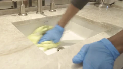 Housekeeping cleaning sink Vidéo 160926552