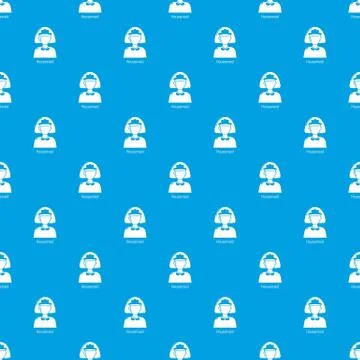 Housemaid pattern seamless blue Stock Illustration