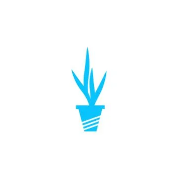 Houseplant icon flat. Stock Illustration