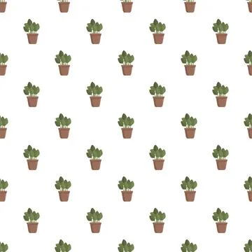 Houseplant pattern a seamless repeating background design 스톡 일러스트