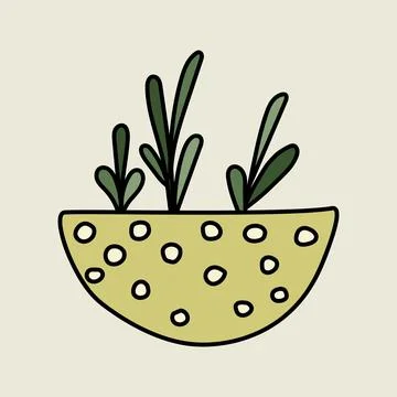 Houseplant in the pot Stock Illustration