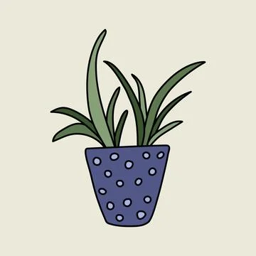 Houseplant in the pot Stock Illustration