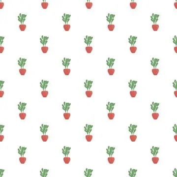 Houseplant seamless pattern repeating green leaves design Stock Illustration