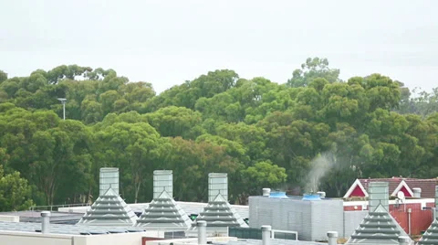 Houses being heated up Stock Footage 35843697