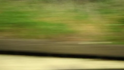 Houses, blurred trees, movement, view from a moving train, Cologne, Germany Video stock 201658683