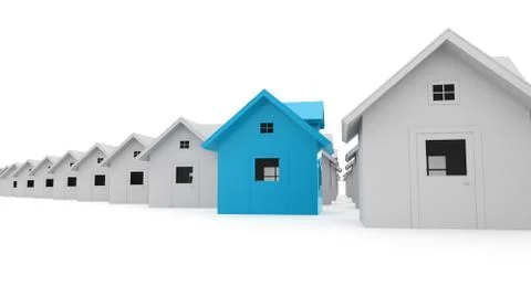 Houses concept rendered colored Stock Illustration