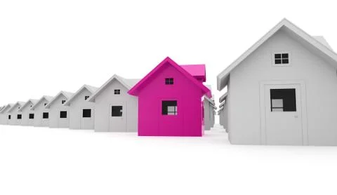 Houses concept rendered colored Stock Illustration