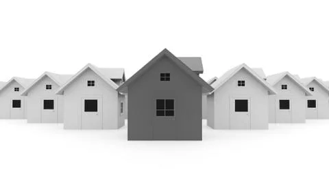 Houses concept rendered colored Stock Illustration