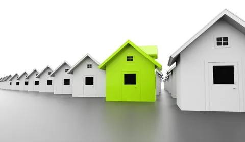 Houses concept rendered colored Stock Illustration