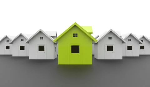 Houses concept rendered colored Stock Illustration